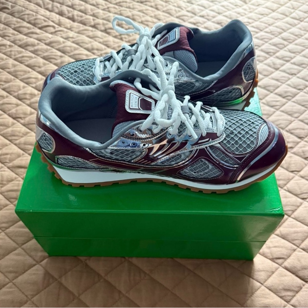 Stylish Women's Sneakers - Maroon and Silver